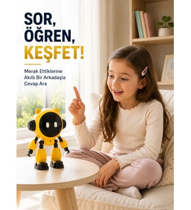 Yapay Zeka Robotu Çocuklar İçin 40 Dil Destekli Konuşan Eğitici Akıllı Robot