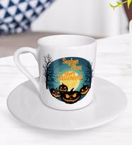 BK Gift Kişiye Özel Happy Halloween Tasarımlı Türk Kahvesi Fincanı-14