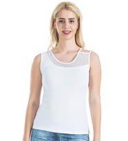 Derya Kurşun Geniş Transparan Askılı Kadın Atlet 180 (Beyaz)