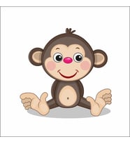 Sevimli Maymun Sticker Duvar Sticker 25x15 CM