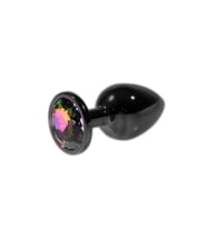 Metal Rainbow Taşlı Siyah A*nal Plug Küçük Boy