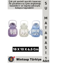 #SuMatarası Ofis Okul Spor Çocuk Su İçme Alışkanlığı Şık Sevimli Ayıcık Tasarımlı Askılı Su Matarası