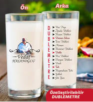 Resimli Dublemetreli İkili Rakı Kadehi