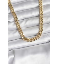 14K Gold Renk Kaplama Kalın Zincir Model CM Kadın Kolye - TJ-BKO10731