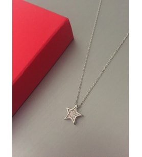 Kadın Minimal Yıldız Gümüş Kolye