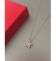 Kadın Minimal Yıldız Gümüş Kolye