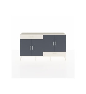 Arges Konsol 5 Raflı 2 Çekmeceli 4 Kapaklı 176x30x99 Aytaşı-Antrasit/Aytaşı