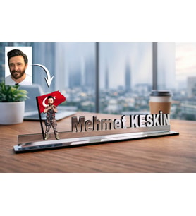 Kişiye Özel Polis Harekat Karikatürlü 30 cm Ayna Pleksi Masaüstü İsimlik - Polise Hediye Polis Hediyesi