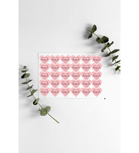 Renkli Kalpli Thank You Teşekkür Stickers Çıkartma PYTKSTK071
