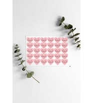 Renkli Kalpli Thank You Teşekkür Stickers Çıkartma PYTKSTK071
