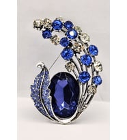 Royal Sapphire Taşlı Zarif Yaprak Broş