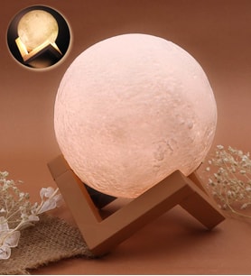 3D Ay Şeklinde Dekoratif Gece Lambası