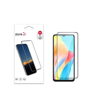 Oppo A38 Uyumlu Zore Kenarları Kırılmaya Dayanıklı Cam Ekran Koruyucu (Siyah)