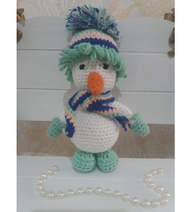 Küçük Kardan Adam Amigurumi Organik Oyuncak