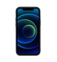 Apple iPhone 12 Uyumlu Deri Arka Kapak RST1 Siyah