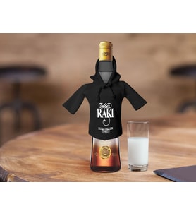 BK Gift Kişiye Özel Mini Siyah İçki Şişesi Tişörtü , Ev Bar Dekoru, Rakı, Rakı Şişesi Tişörtü, Ev Barı-6