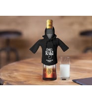 BK Gift Kişiye Özel Mini Siyah İçki Şişesi Tişörtü , Ev Bar Dekoru, Rakı, Rakı Şişesi Tişörtü, Ev Barı-6