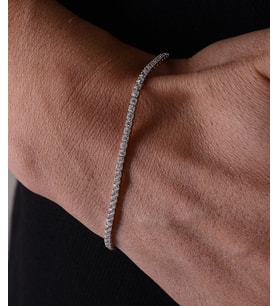14 K White Gold Kaplama 925 Ayar Gümüş Tenis Su Yolu 2 Mm Bileklik