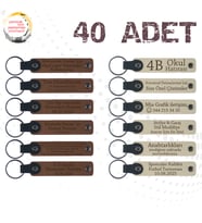 A Kahve & Sütlü Kahve, Şirket Seminerlerine Özel Hediye, 40’lı Set, İsimli Anlamlı Deri Anahtarlık