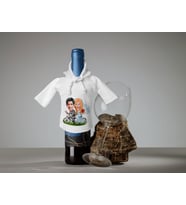 BK Gift Kişiye Özel Sevgililer Karikatürlü Mini Beyaz İçki Şişesi Tişörtü , Ev Bar Dekoru, Viski, Şarap, Votka, Rakı Şişesi Tişörtü, Ev Barı-3