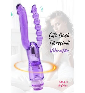 Do it love - Çift Başlı Titreşimli Silikon Dildo - Pilli - Double Zevk