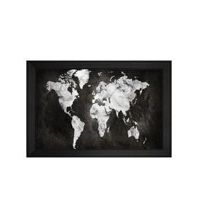 Harita Temalı Kanvas Tablo 50 x 70 cm Siyah Çerçeve