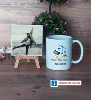 Adalet Öğretmeni Fotoğraflı Dekoratif Taş, Kupa Bardak Beyaz Hediye (Model 1)