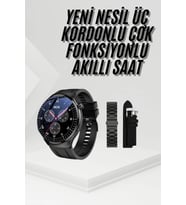 Amoled Ekran Metal Deri Silikon Kordonlu Uyku ve Sağlık Takibi