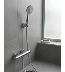Krem Duş Başlığı Seti 4 Kademeli El Duşu Spiral Hortumlu Banyo Seti