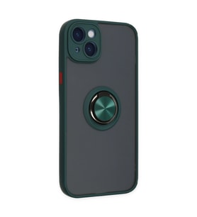 Apple İphone 14 Kılıf Montreal Yüzüklü Silikon Kapak - Yeşil