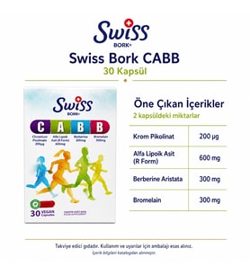 Swiss Bork CABB Krom ve Bitkisel Bileşen Kompleksi 30 Kapsül
