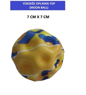 MOON BALL (YÜKSEĞE ZIPLAYAN TOP) SÜPER EĞLENCELİ UZAY TOPU-KAMUFLAJ DESENLİ- SPACE BALL BOUNCY BALL (Sarı-Lacivert)