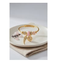 Mey İthalat® Pembe Göz Model Gold Renk Charmlı Bileklik