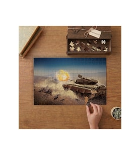 Ateş Açan Tank Tasarımı 240 parça Ahşap Puzzle Ahşap Kutuda MP08141