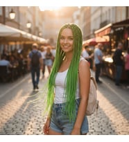 Afrika Örgüsü Ve Rasta İçin Sen / Neon Yeşil