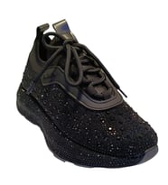 White Line Prens 116-2 Kadın Taşlı Sneaker Ayakkabı (Siyah)