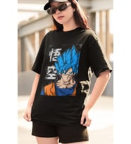 Anime Goku Blue Tişört (Siyah)