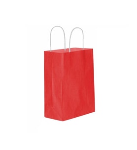 Kağıt Hediye Çantası Düz Renk Battal Boy 31X41 CM (25 Adet)  Kırmızı
