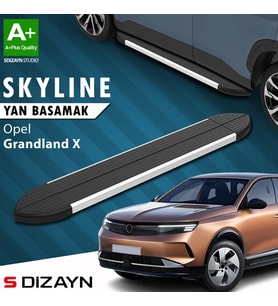 S-Dizayn Opel Grandland 2 Hybrid Benzinli Skyline Aluminyum Yan Basamak 193 Cm 2024 Üzeri A+ Kalite