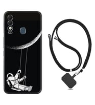 Tecno Spark 8T Kılıf Resimli Boyun Askılı İpli Desenli Silikon Series Astronot 519