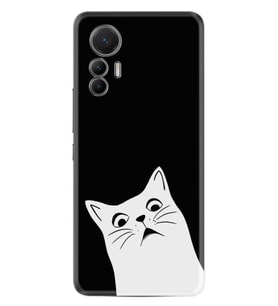 Xiaomi 12 Lite Kılıf Resimli Desenli Silikon Platinium Series Şaşkın Kedi 1900