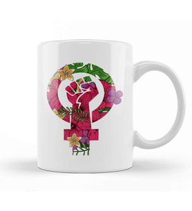 Awesome Floral Fist Hippie Power Hipster Peace Kupa Bardak Porselen