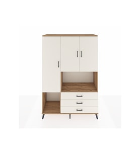 Hyperion Gardrop 6 Raflı 3 Çekmeceli 3 Kapaklı 132x44x195 Çam-Aytaşı