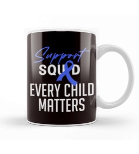 Support Squad Child Abuse Prevention Month Awareness April Kupa Bardak Porselen