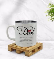 BK Gift Kişiye Özel Mânâ Dost Tasarımlı İçi Siyah Renkli Kupa Bardak Model 1