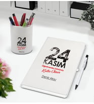 BK Gift Kişiye Özel İsimli Öğretmenler Günü Tasarımlı Defter Kalem ve Kalemlik Hediye Seti, Öğretmene Hediye, Öğretmenler Günü - 8