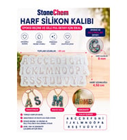 Türkçe Harf Silikon Kalıbı 45 cm – Epoksi Reçine Alfabe Harf Kalıbı Anahtarlık ve Kolye Yapımı