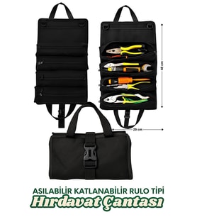 Çok Amaçlı Katlanabilir Hırdavat ve Alet Çantası, Rulo Tipi, Asılabilir