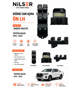 Toyota Hilux Cam Düğme 2015-2023 Ön Sol