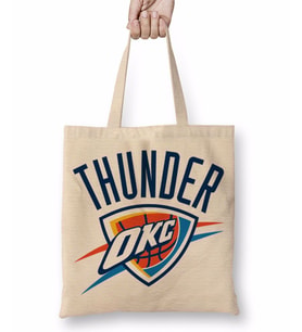 Thunder Okc Logo Bez Çanta Uzun Saplı